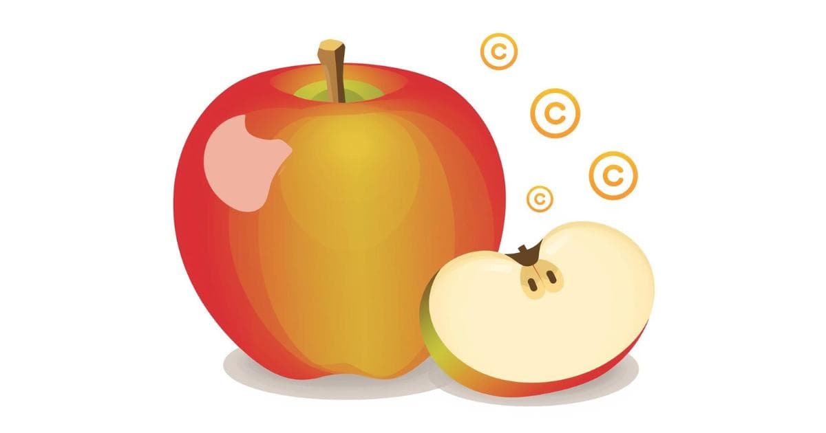 Verschillende appelsoorten naast elkaar met calorieën per stuk in beeld